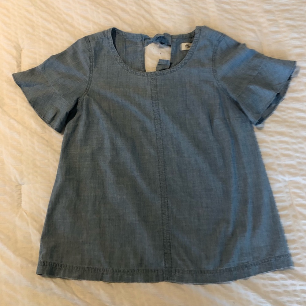Madewell Chambray Tie- back Top